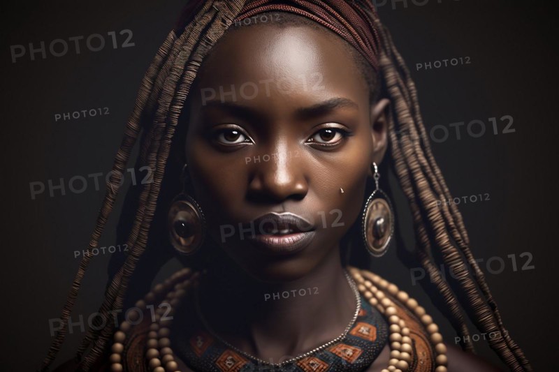 Portrait of woman from Dogon tribe