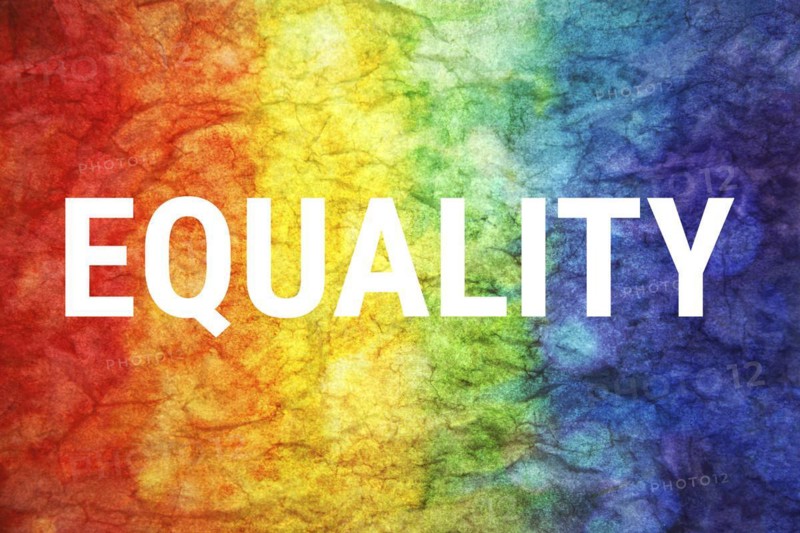 Equality word on LGBT textured background