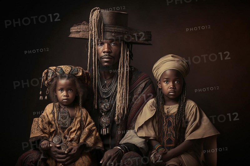 Family portrait from Dogon tribe