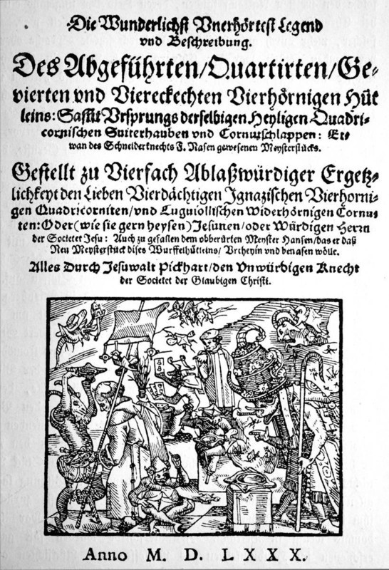 Facsimile of the cover picture of the Jesuitenhuetlein