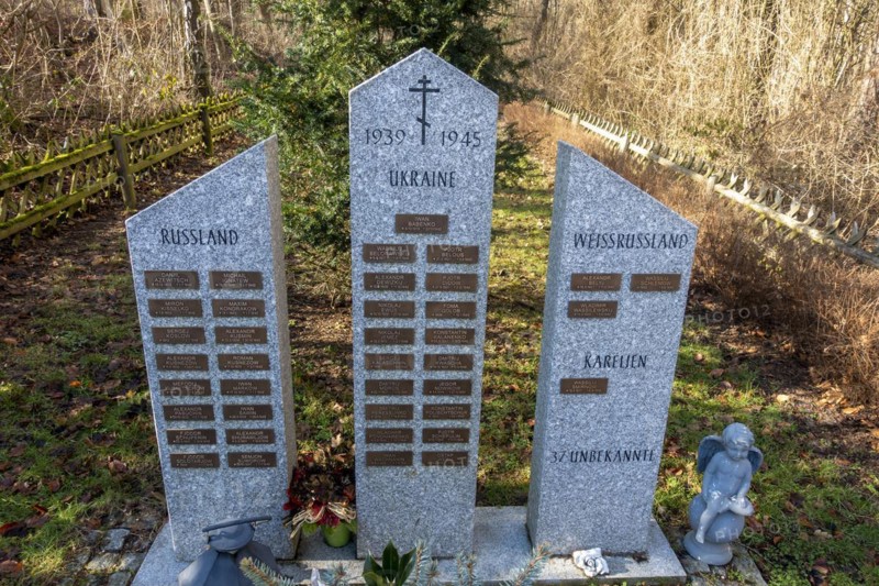Memorial and resting place for 76 Russian soldiers who died here in captivity during the Second World War