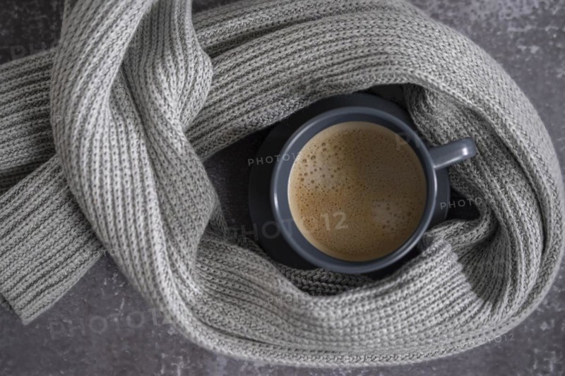 Still Life with Coffee and Woolen Scarf