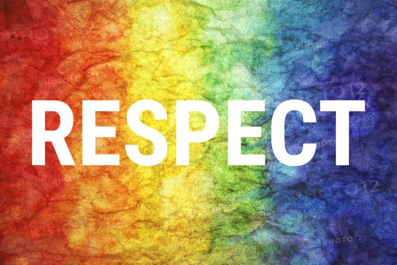 Respect word on LGBT textured background
