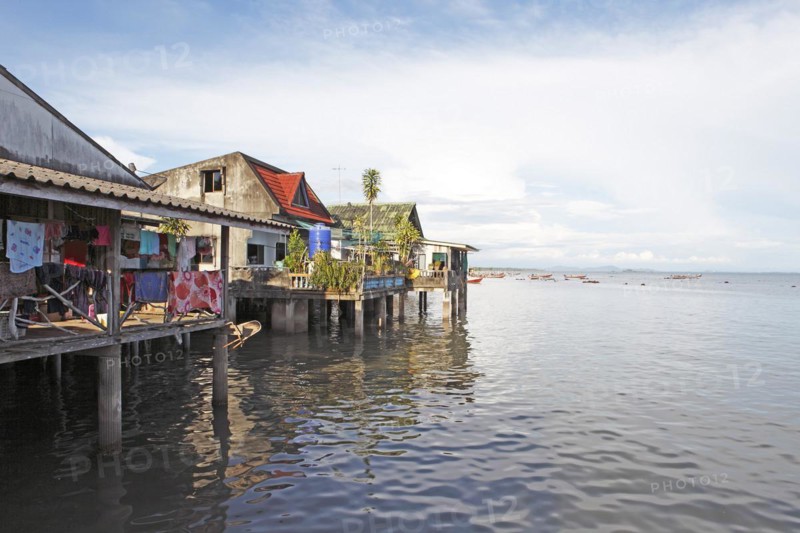 Stilt houses in the Muslim village of Batu Village