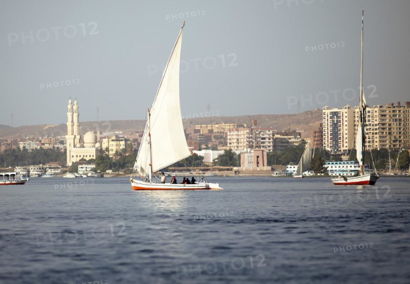 Feluccas or traditional sailing boats on the Nile