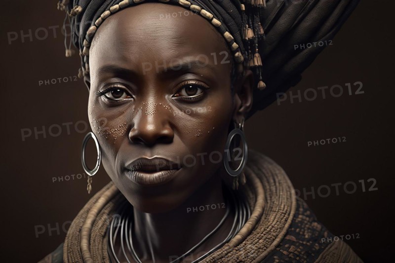 Portrait of woman from Dogon tribe