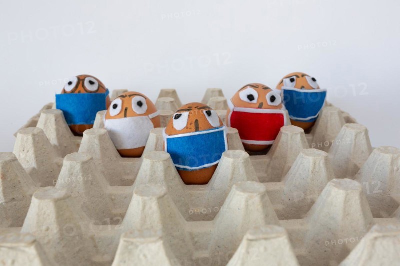 Easter eggs with Corona virus