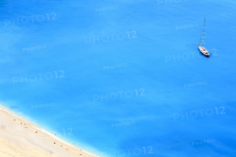 Sailing yacht at Myrtos beach