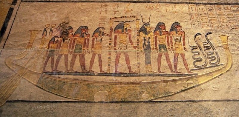Rock drawing in the royal tomb of Ramses IX