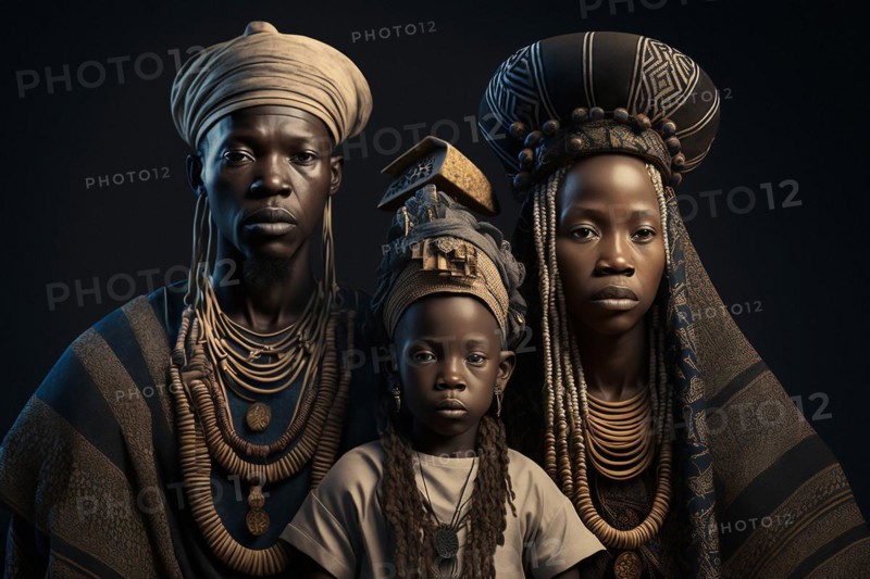 Family portrait from Dogon tribe