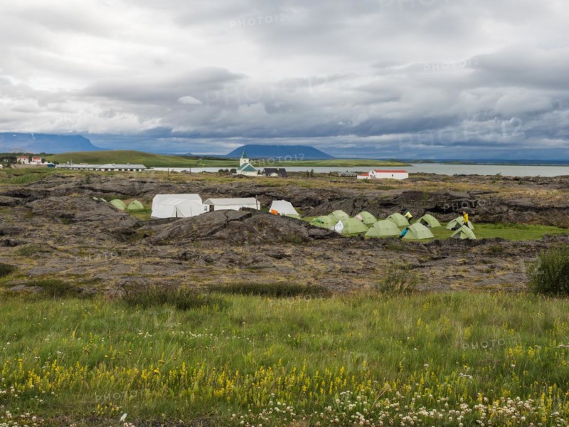 Tent camp at Myvatn
