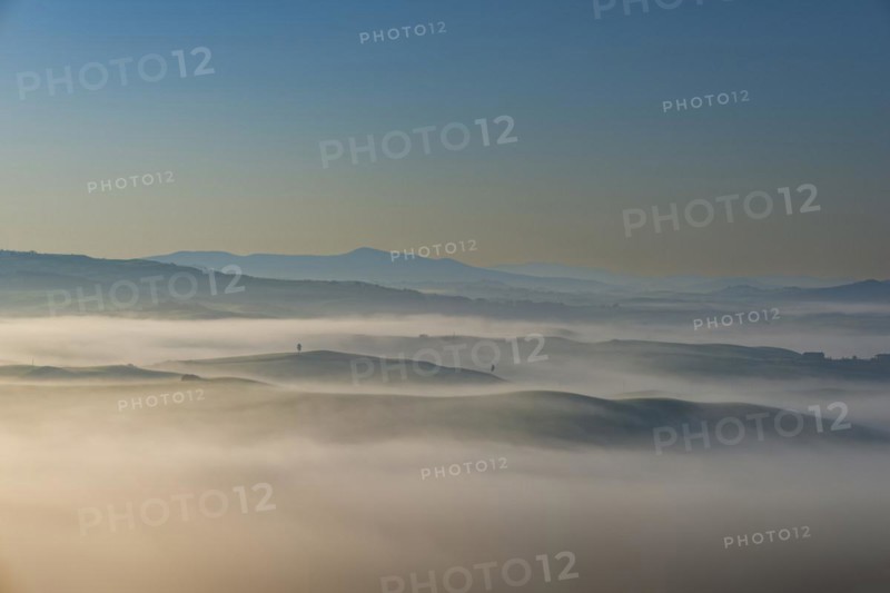 Landscape at sunrise around Volterra