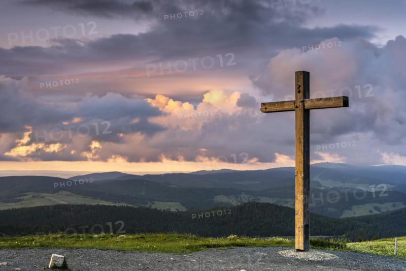 Summit cross on the mountain Belchen