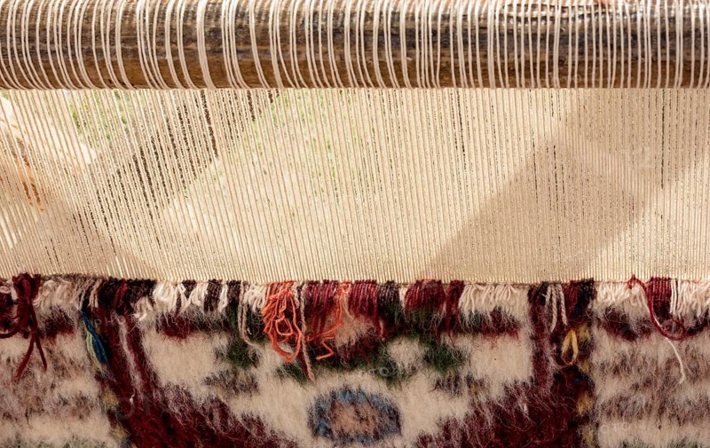 Carpet of traditional types made on a loom