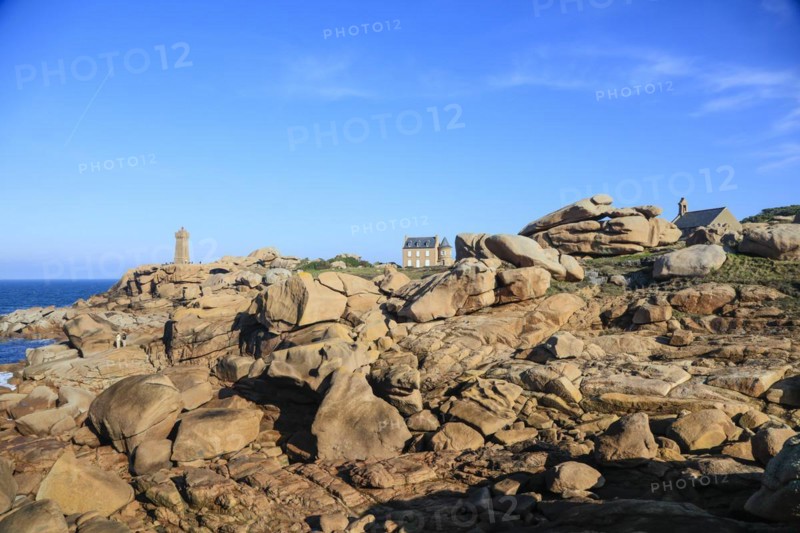 Rocky coast around the Phare de Mean Ruz lighthouse