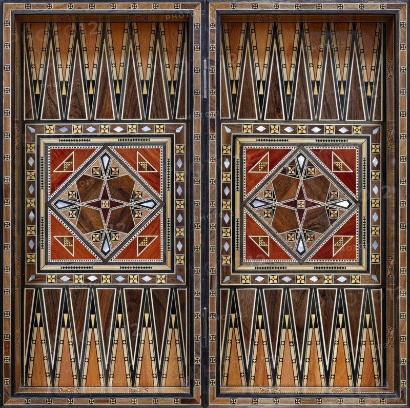 Wooden chess backgammon game