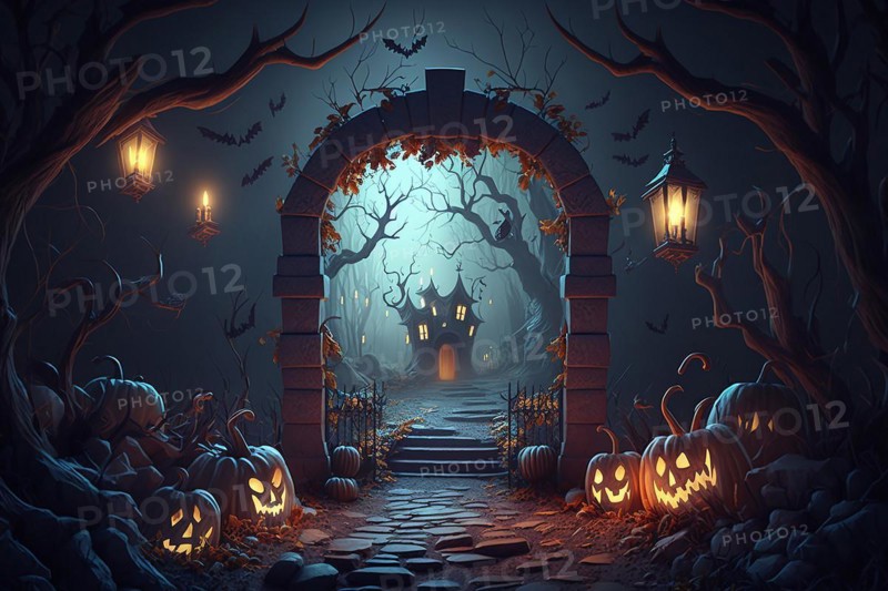 Halloween background. Ai generated art