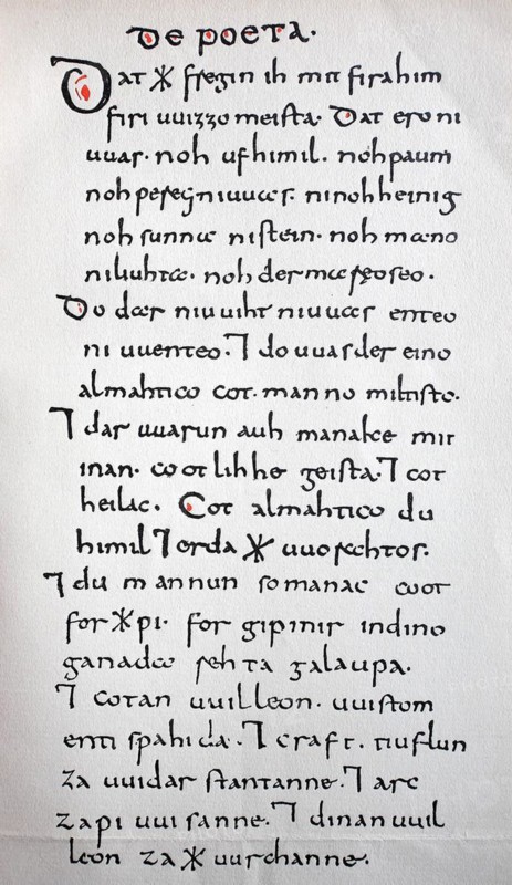 Manuscript of the Wessobrunn Prayer
