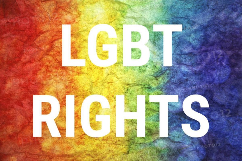 LGBT rights words on LGBT textured background