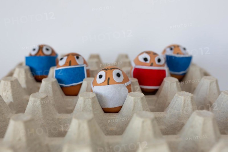 Easter eggs with Corona virus