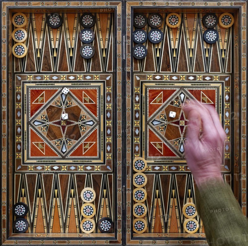 Wooden chess backgammon game