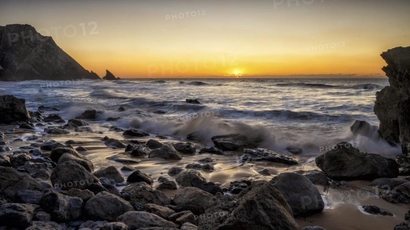 Sunset on the sandy beach