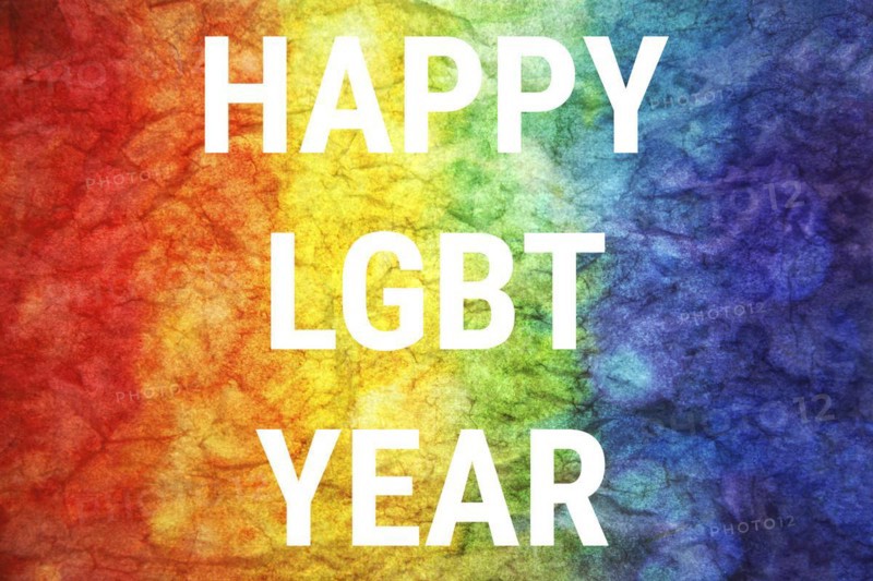 Happy LGBT year words on LGBT textured background