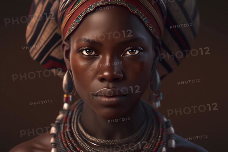 Portrait of woman from Dogon tribe