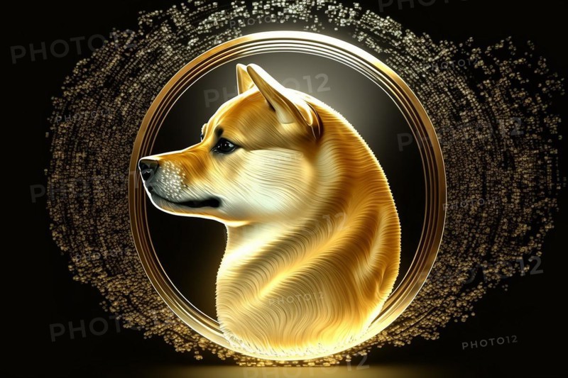 Dogecoin digital currency. Ai generated art