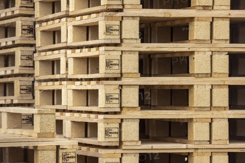 Wooden pallets for the transport of goods