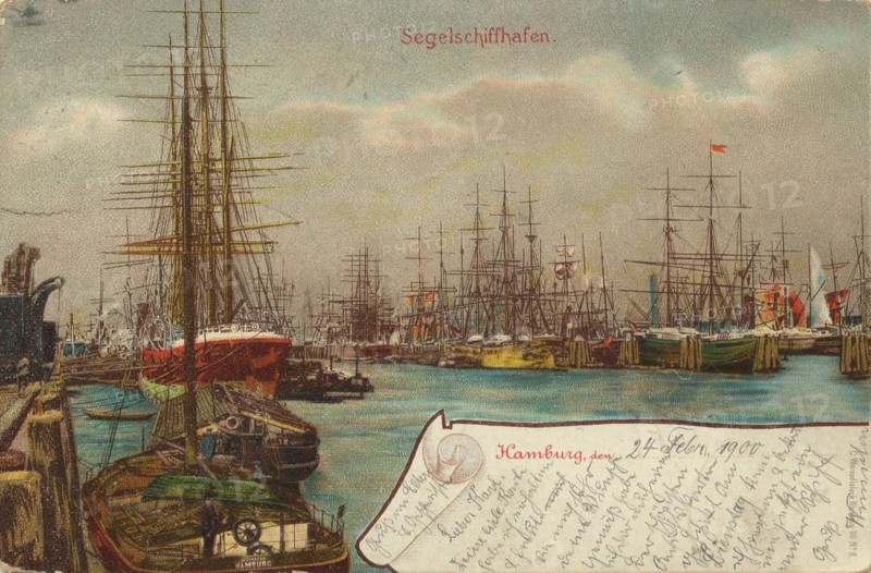 Sailing ships in the harbour
