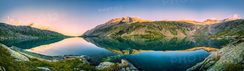 Sunset at the mountain lake