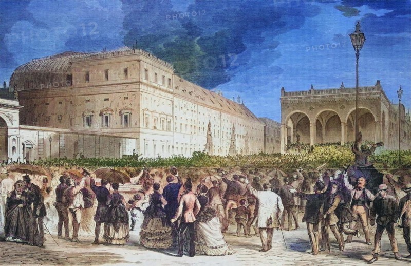 National homage in front of the royal residence in Munich on 17 July 1870
