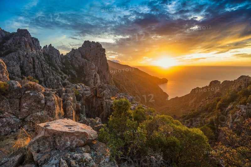 Red granite rocks