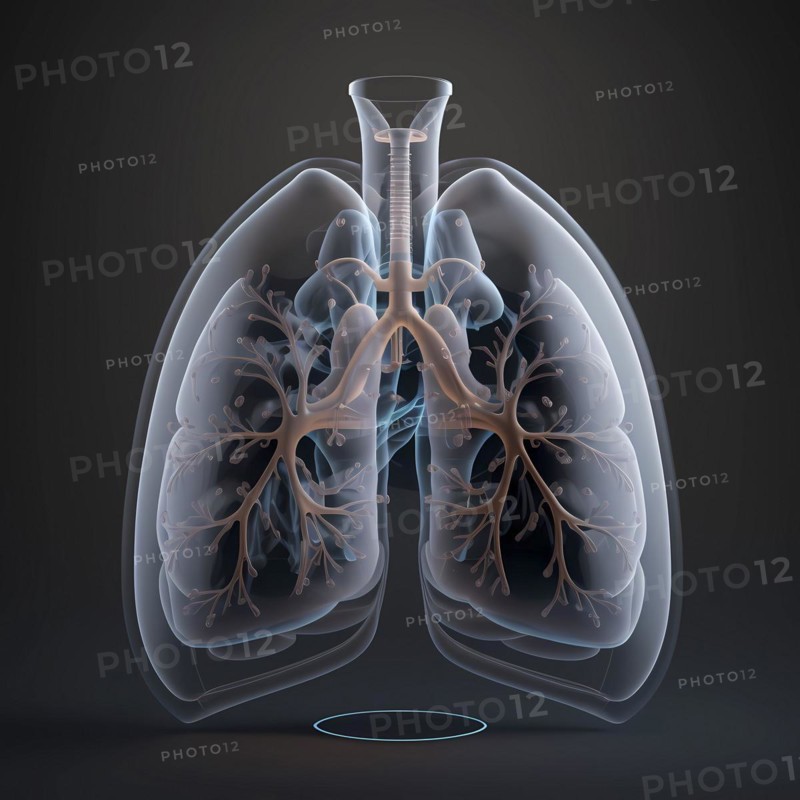 Transparent human with view of lungs