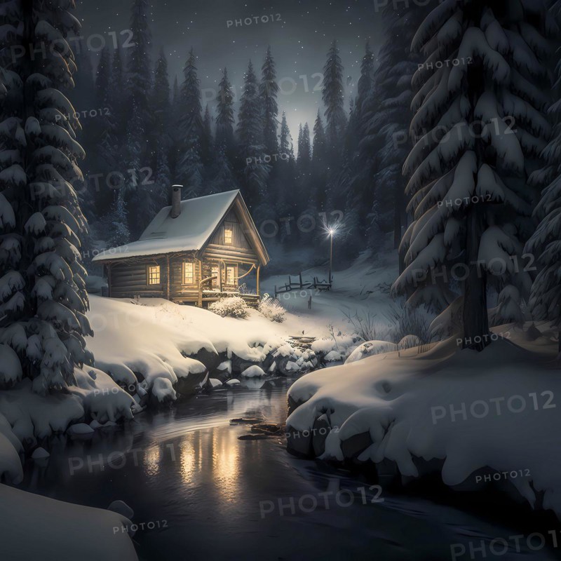 Illustration for postcard Christmas card