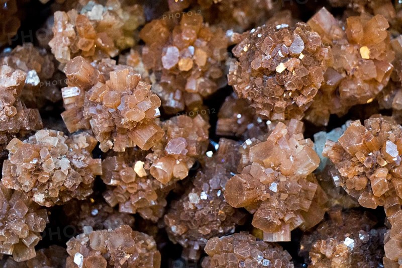 Shooting of collection natural rock as a set of Aragonite mineral gem stones