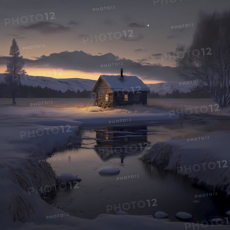 Illustration for postcard Christmas card