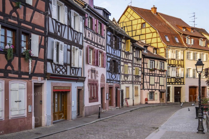City view Colmar with numerous half-timbered houses