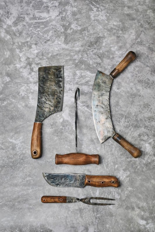 Rustic kitchen utensil forged by blacksmith