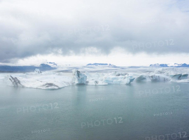Fog over the glacier lagoon