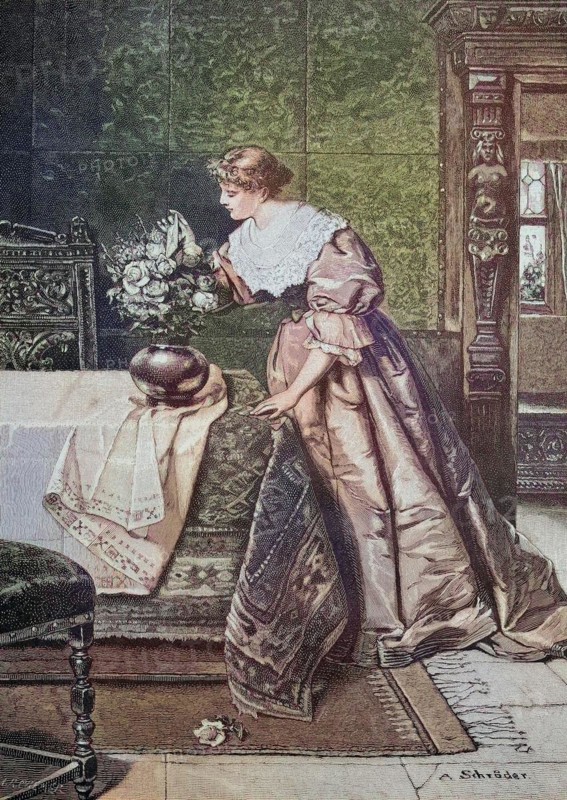 Large Bouquet of Flowers in the Living Room of a Noble Family