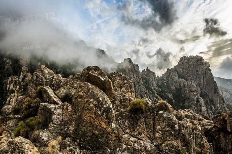 Red granite rocks