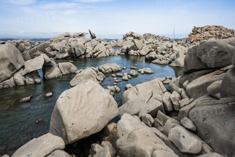 Granite rocks and sea
