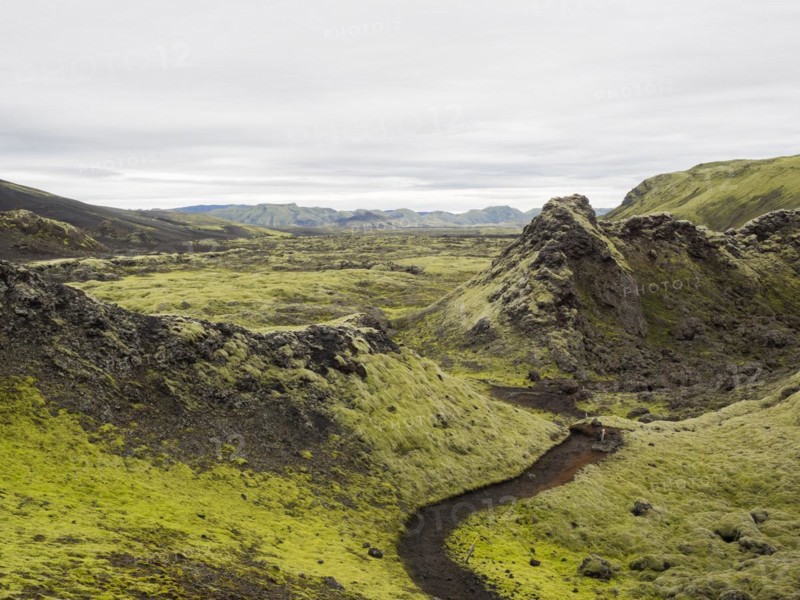 Moss-covered volcanic landscape