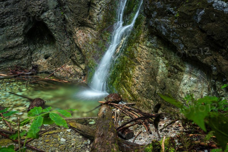 A small waterfall on the hiking trail in the Slovak Paradise National Park. Slovakia