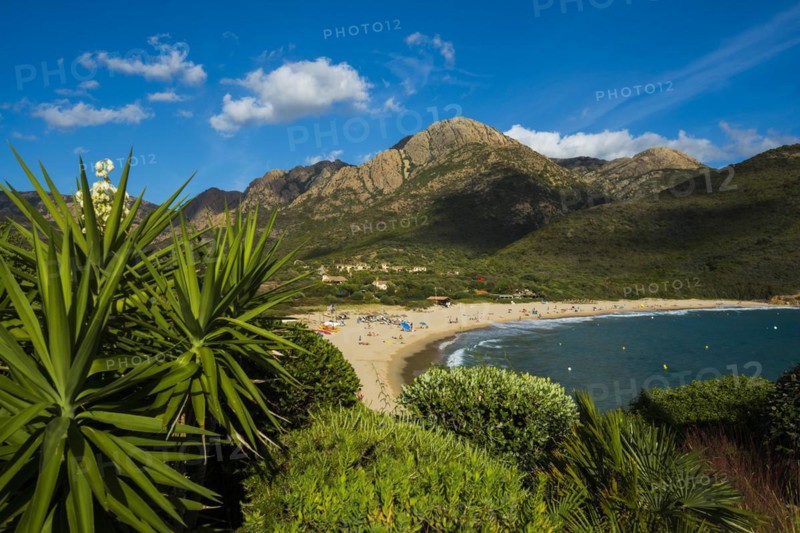 Sandy beach beach and mountains