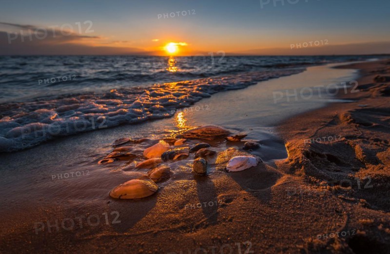 Lake Buir at sunset. Dornod Province