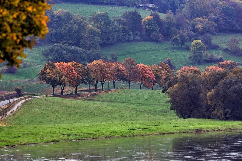 Autumn landscape on the Weser