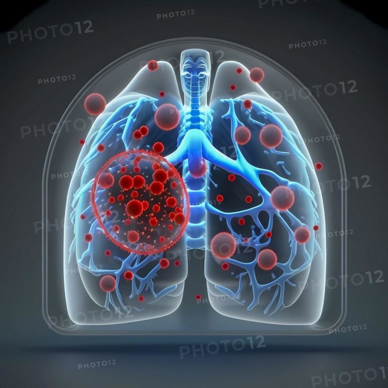 Transparent human with view of lungs